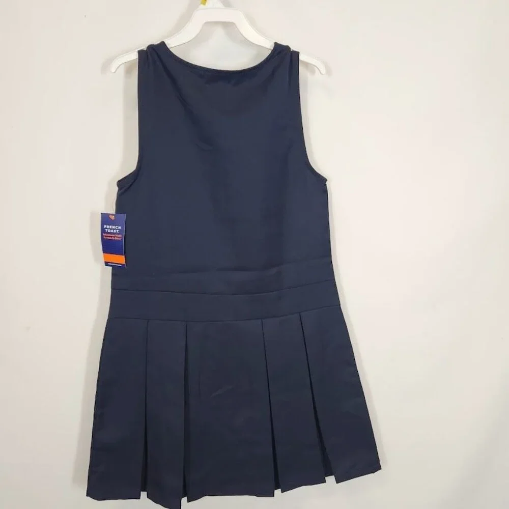 French Toast Girls Zipper‎ Front Jumper Uniform Dress in Navy Blue - Size 10